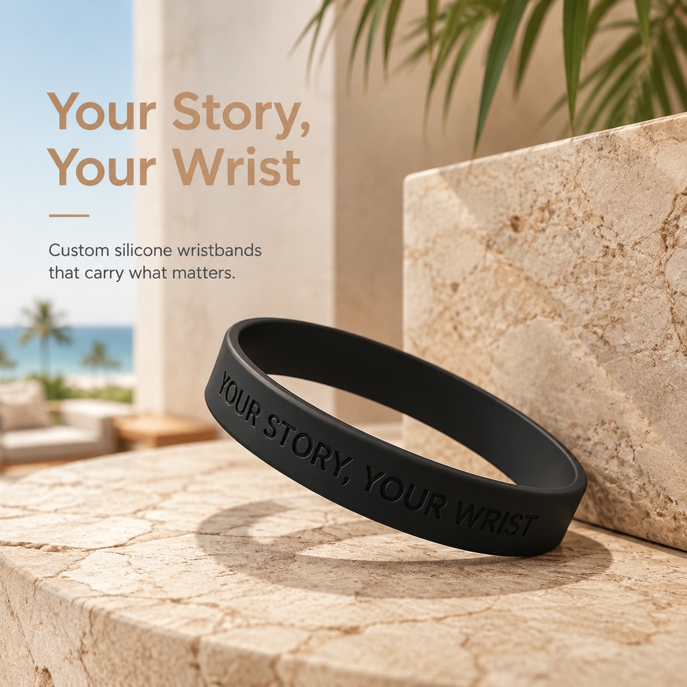 100pcs Custom Silicone Wristbands, Personalised Gift Set